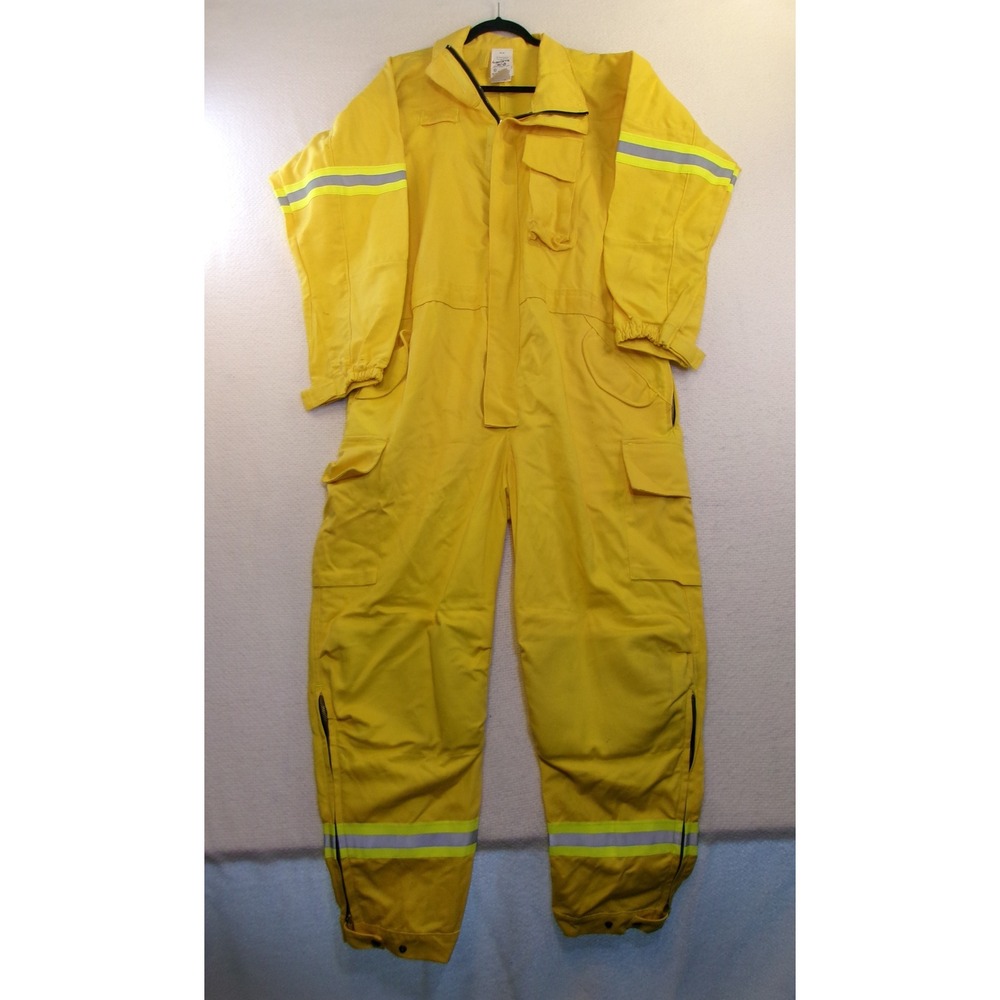 PGI Wildland Fire Coveralls Jumpsuit XL-S Indura Flame Resistant Yellow NFPA